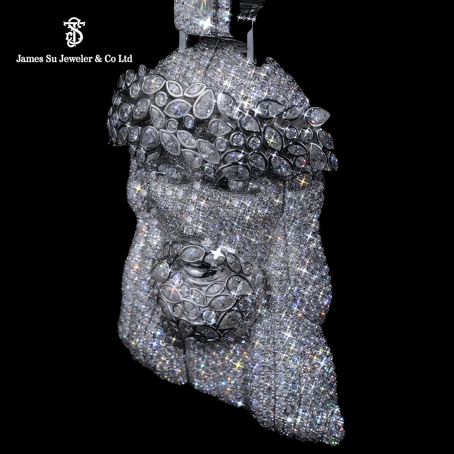 Masterpiece Iced Out Jesus Head Pendant | Hip Hop Luxury