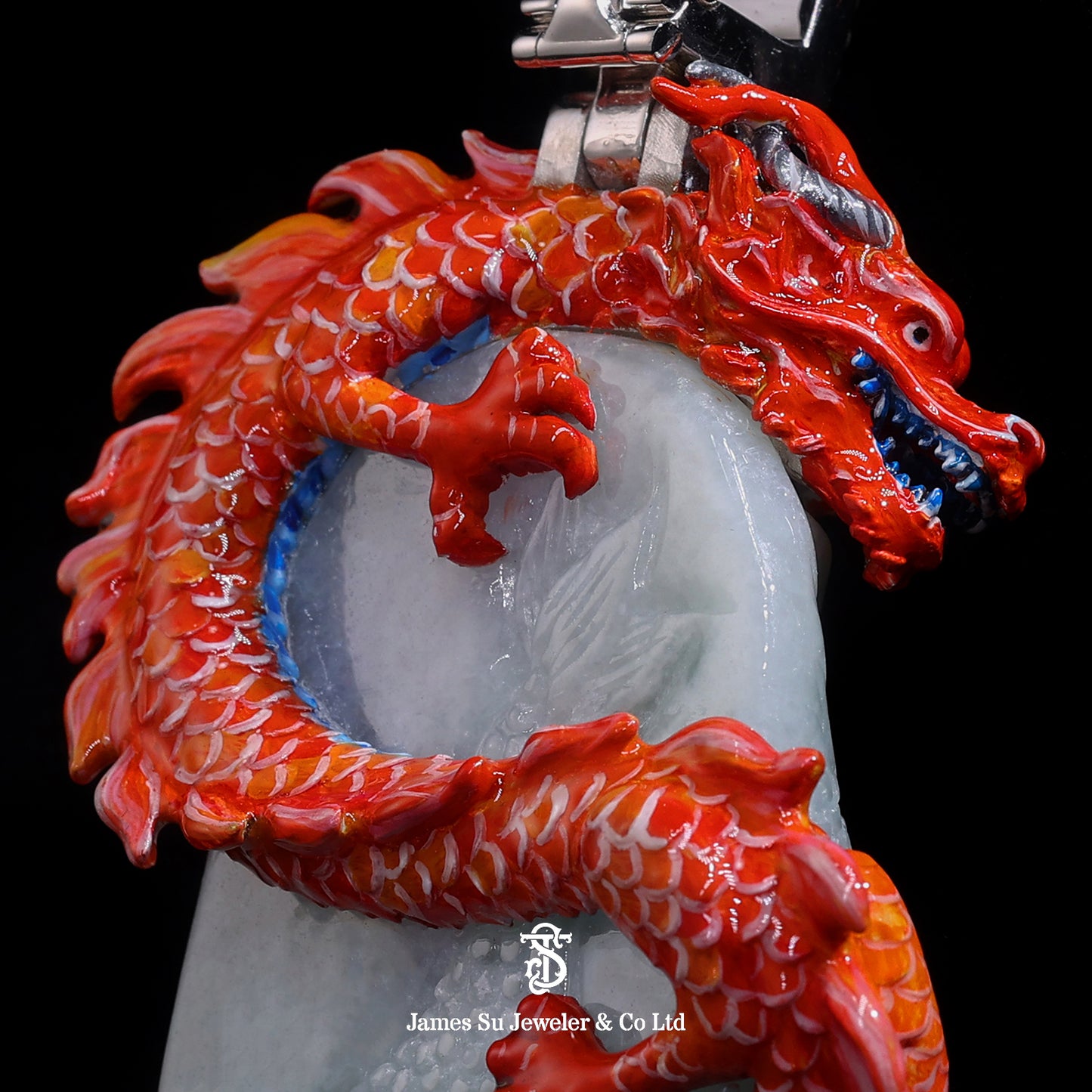 Moissanite Diamond Red Dragon Pendant with Tennis Chain — Luxury Hip Hop Jewelry