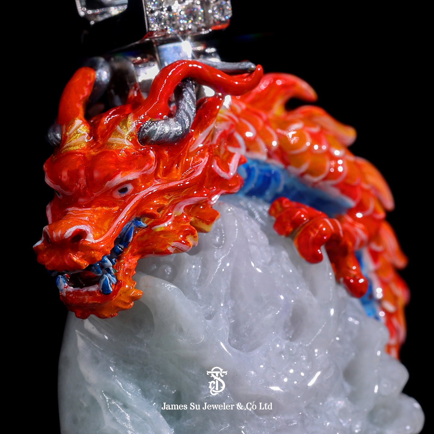 Moissanite Diamond Red Dragon Pendant with Tennis Chain — Luxury Hip Hop Jewelry