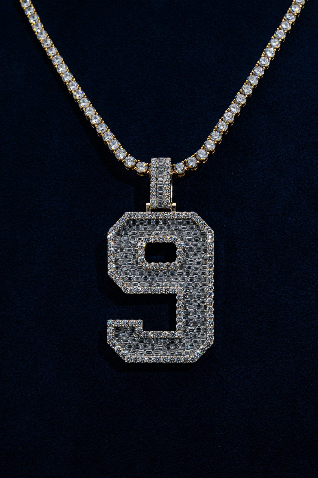 Athlete's Gold Number Diamond Pendant