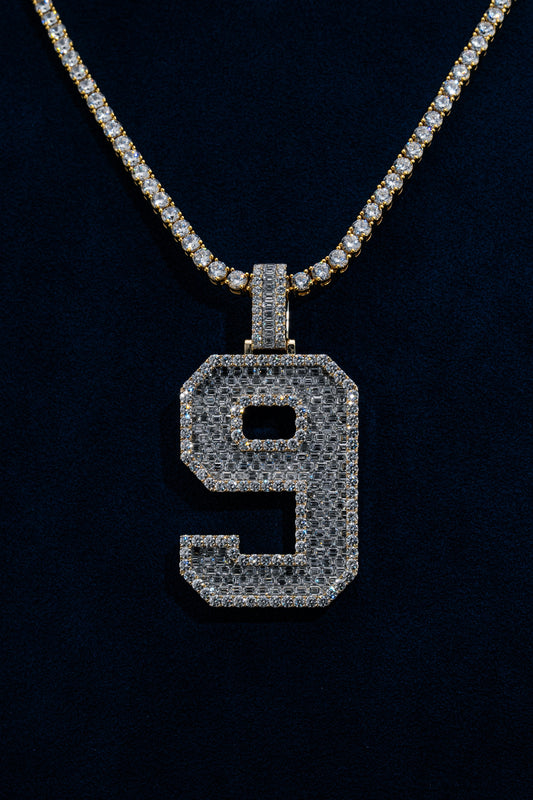Athlete's Gold Number Diamond Pendant