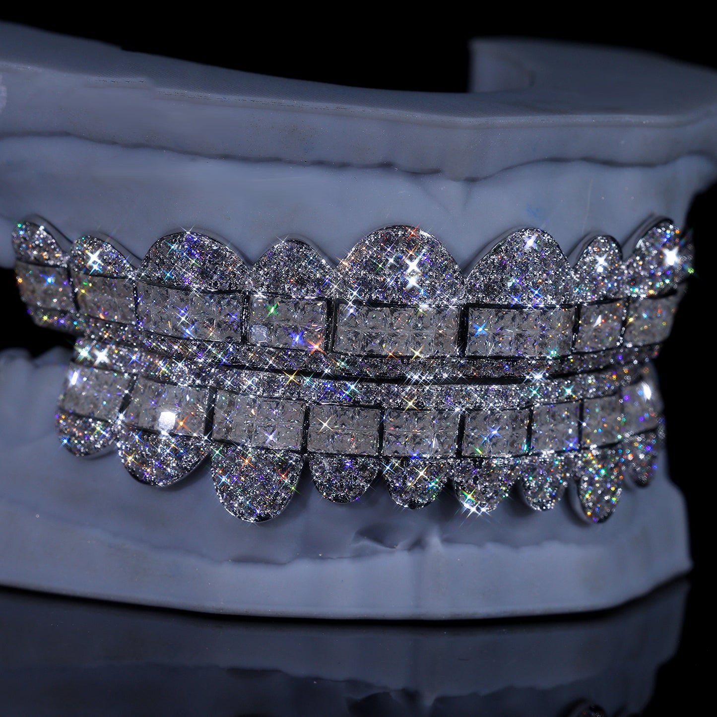 Ultimate Fully Flooded Double Row Grillz | Custom Bling Teeth