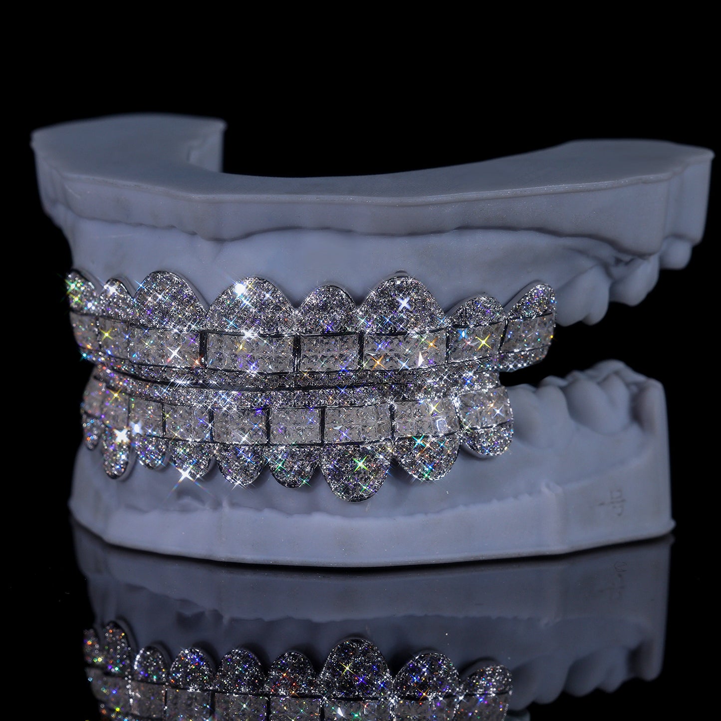 Ultimate Fully Flooded Double Row Grillz | Custom Bling Teeth