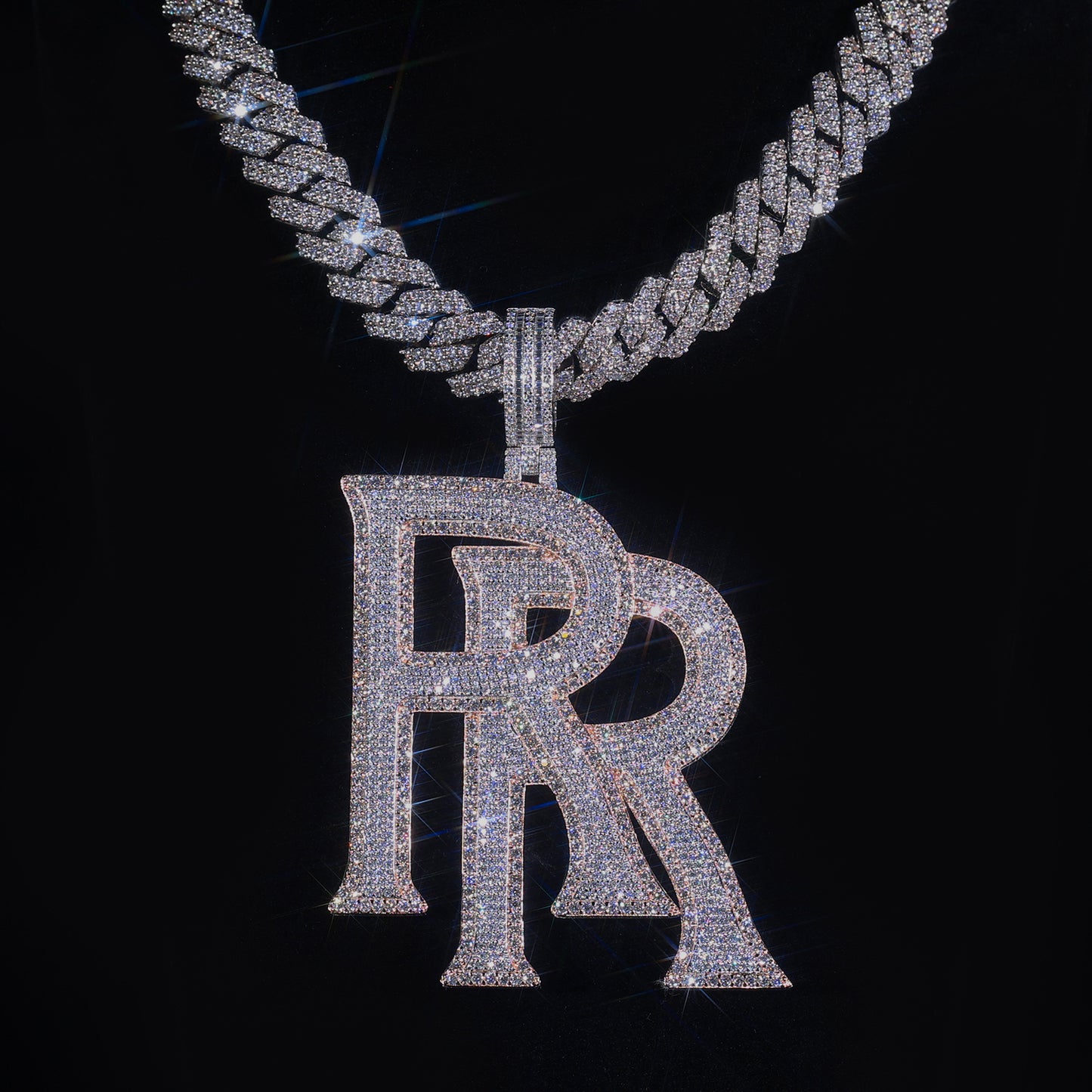 Custom Iced Out RR Pendant - Hip Hop Bling Necklace Luxury