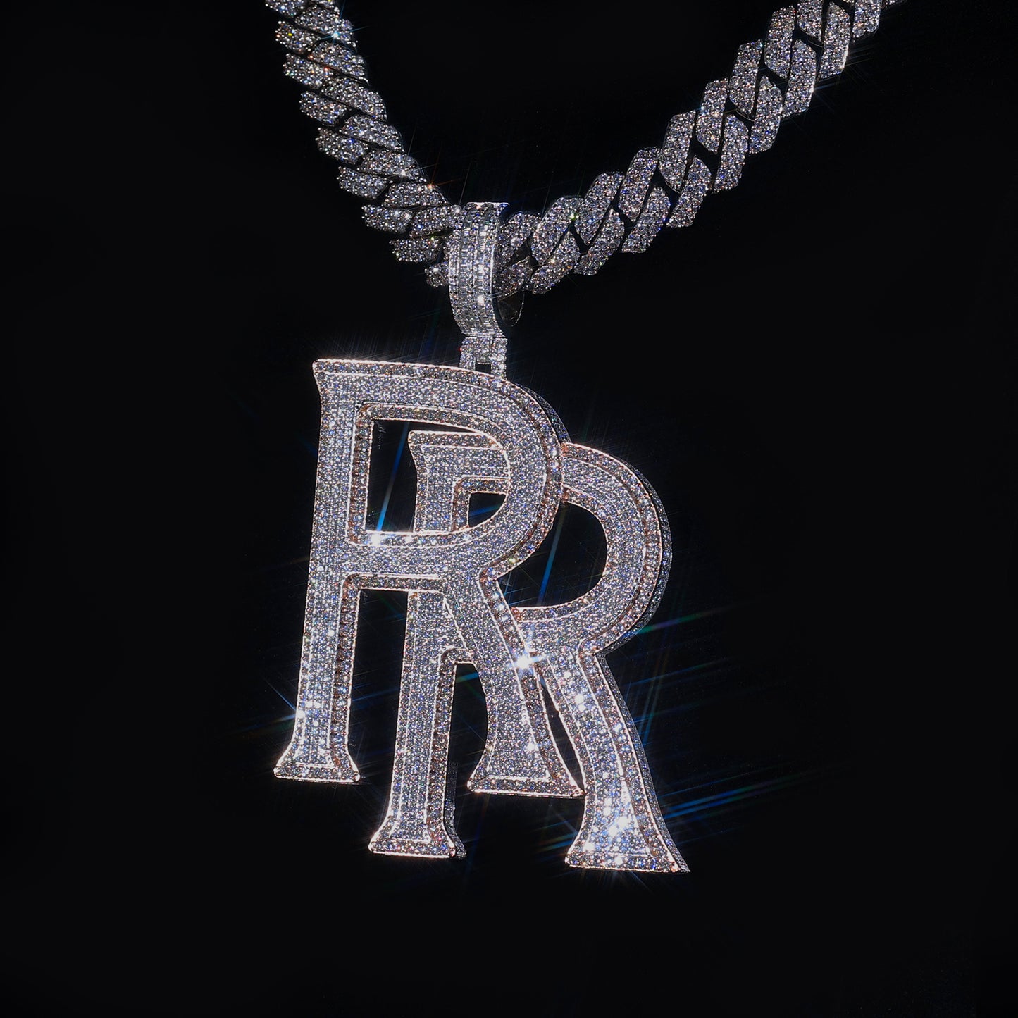 Custom Iced Out RR Pendant - Hip Hop Bling Necklace Luxury