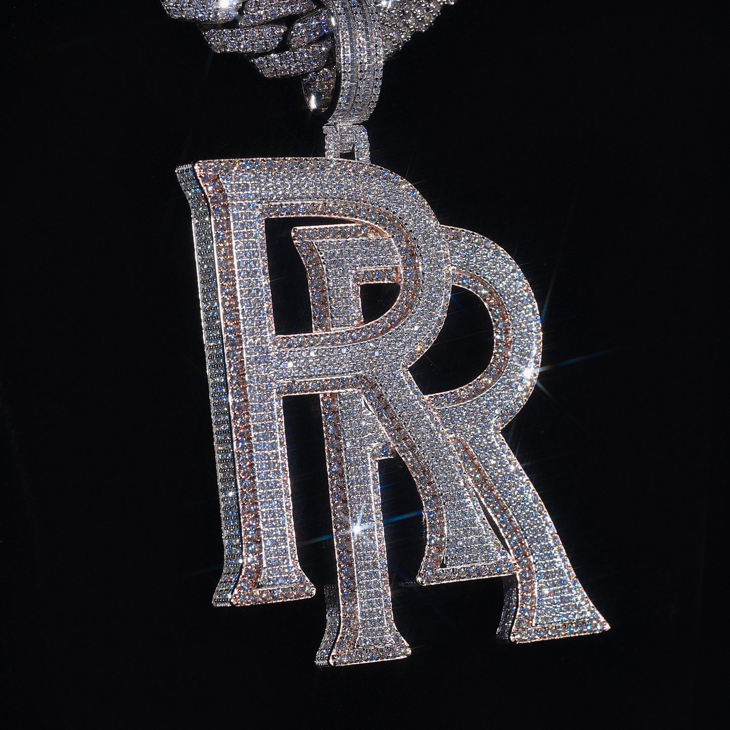 Custom Iced Out RR Pendant - Hip Hop Bling Necklace Luxury