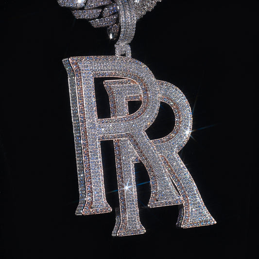 Custom Iced Out RR Pendant - Hip Hop Bling Necklace Luxury