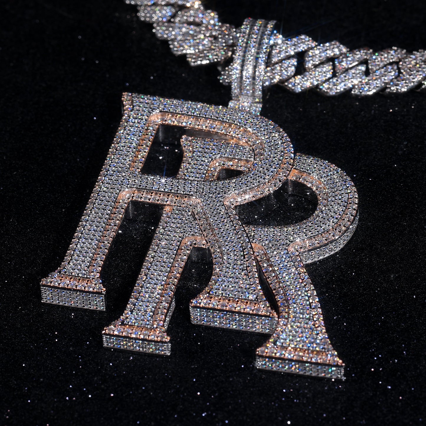 Custom Iced Out RR Pendant - Hip Hop Bling Necklace Luxury