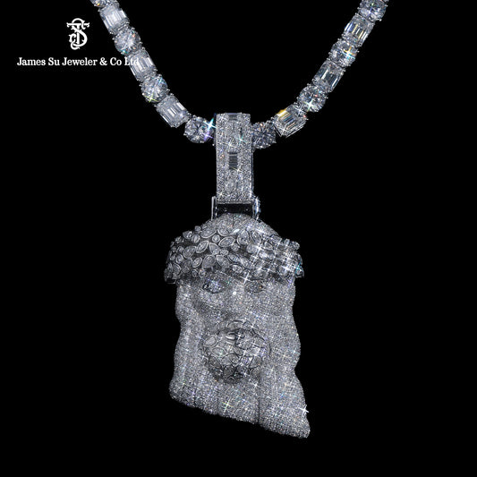 Masterpiece Iced Out Jesus Head Pendant | Hip Hop Luxury