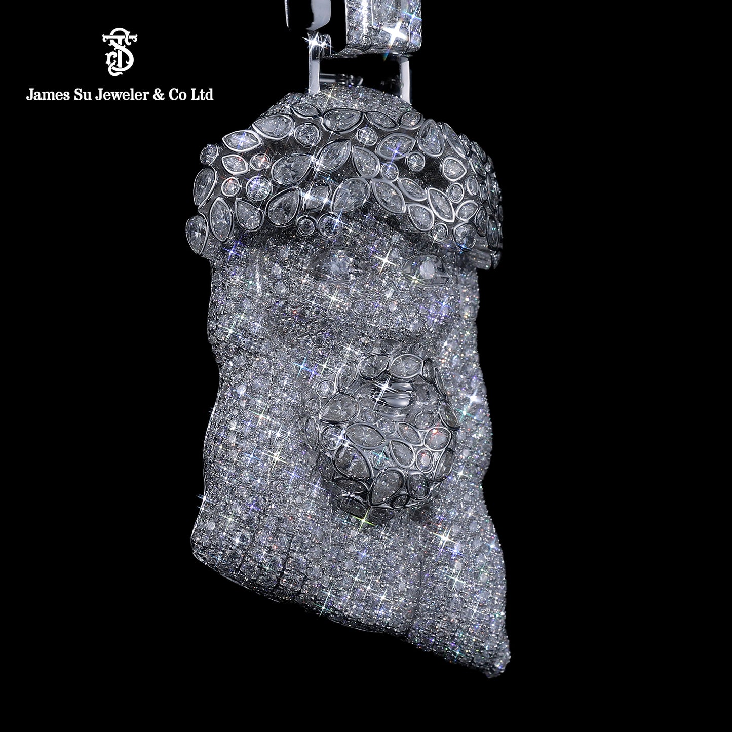 Masterpiece Iced Out Jesus Head Pendant | Hip Hop Luxury