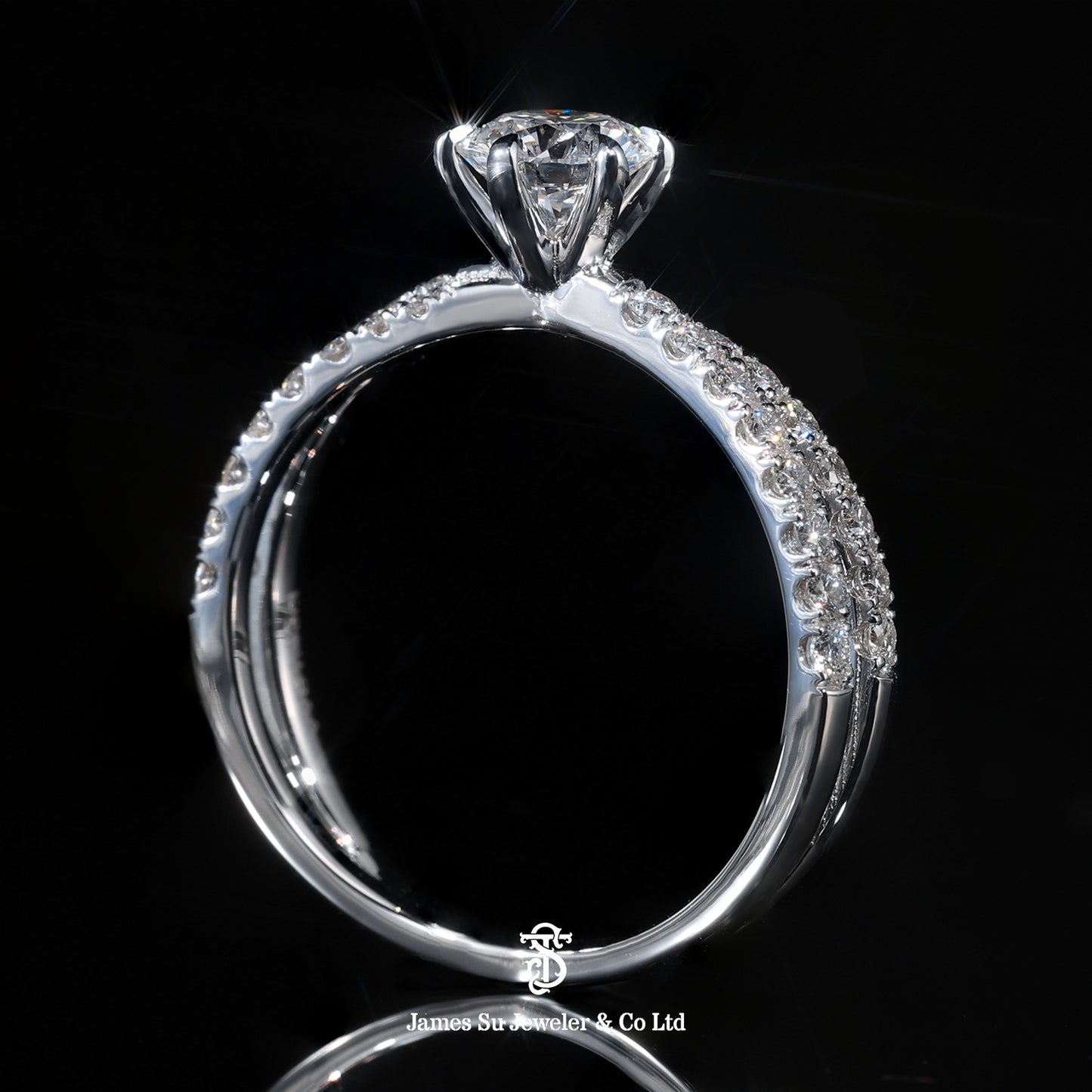 Luxury Solitaire Micro-Pave Engagement Ring | Custom Bling