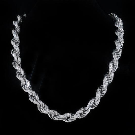 Iced Out 10mm Rope Chain Men Necklace