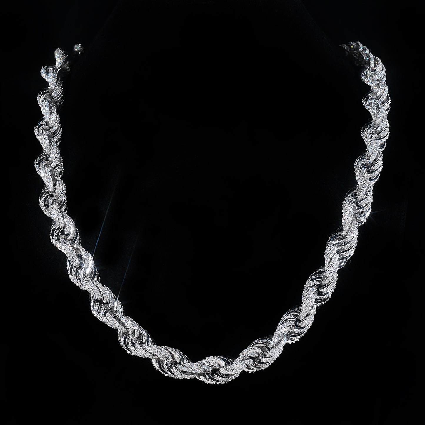 Dazzling Iced Out Rope Chain - Premium Hip Hop Bling
