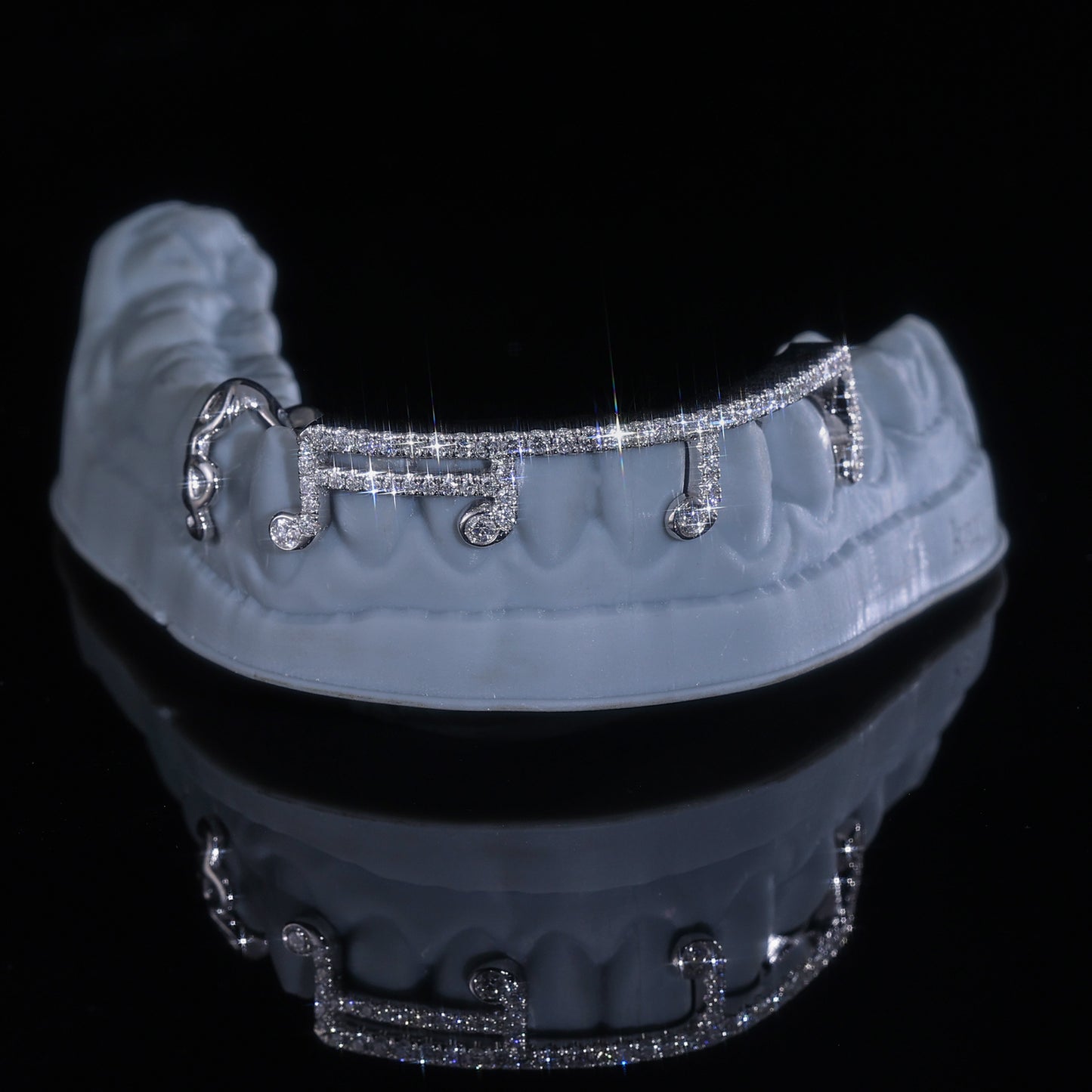 Iced Out Music Note Grillz Set | Custom Hip Hop Teeth