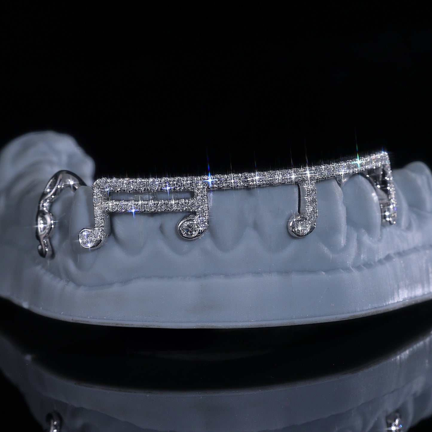 Iced Out Music Note Grillz Set | Custom Hip Hop Teeth