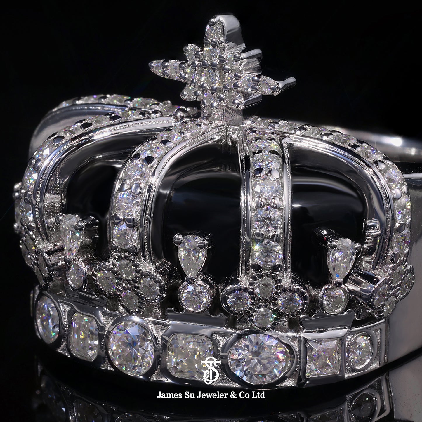 Iced Out Crown Ring – Hip Hop King Ring