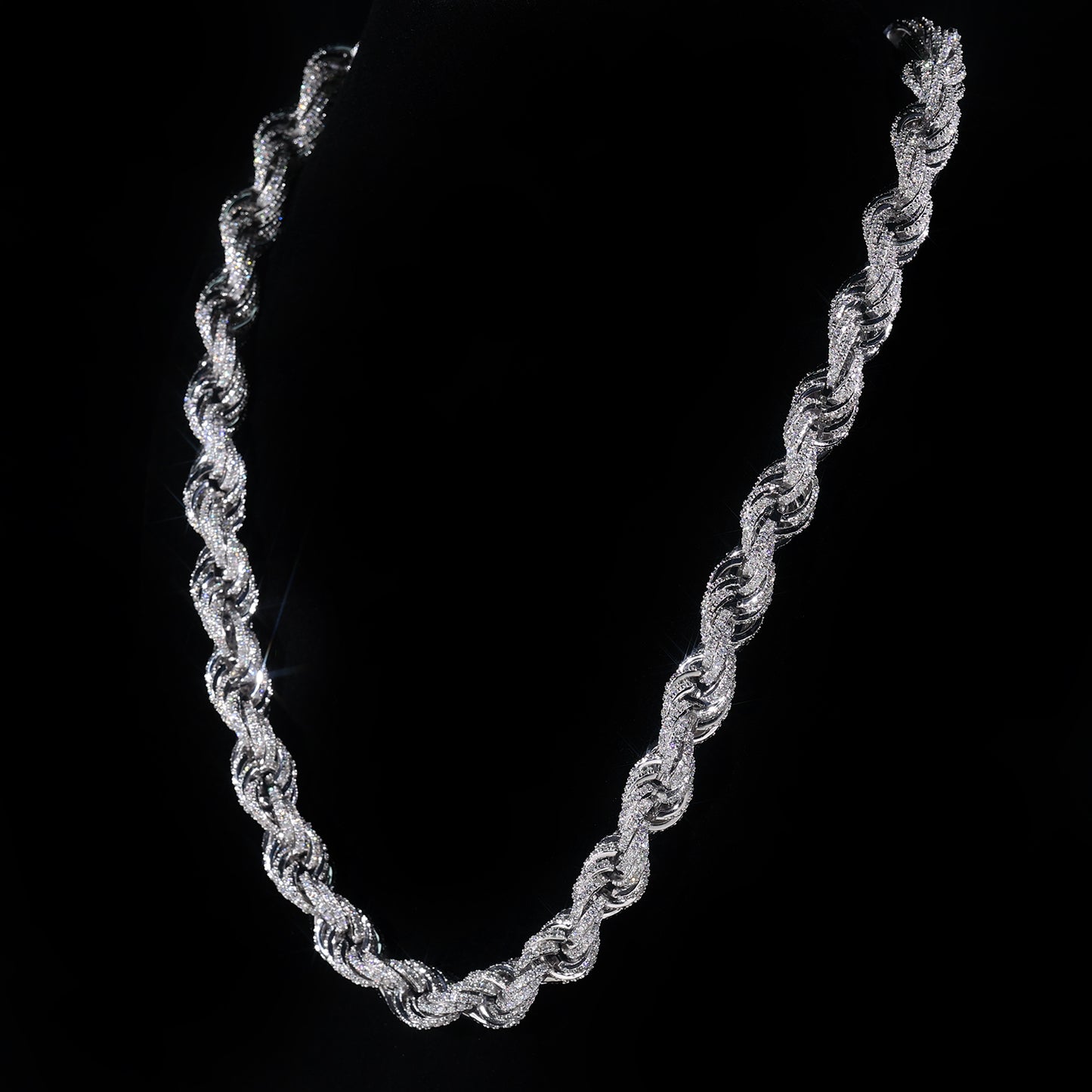 Dazzling Iced Out Rope Chain - Premium Hip Hop Bling