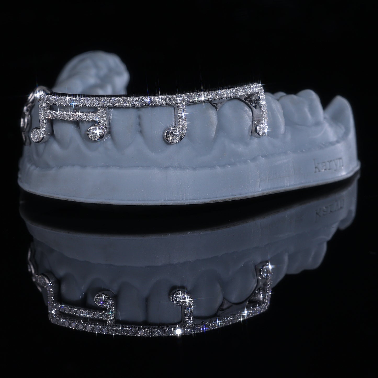 Iced Out Music Note Grillz Set | Custom Hip Hop Teeth