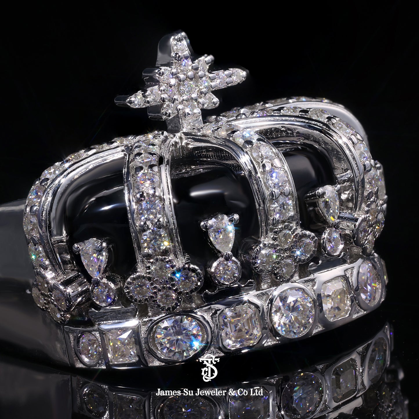Iced Out Crown Ring – Hip Hop King Ring