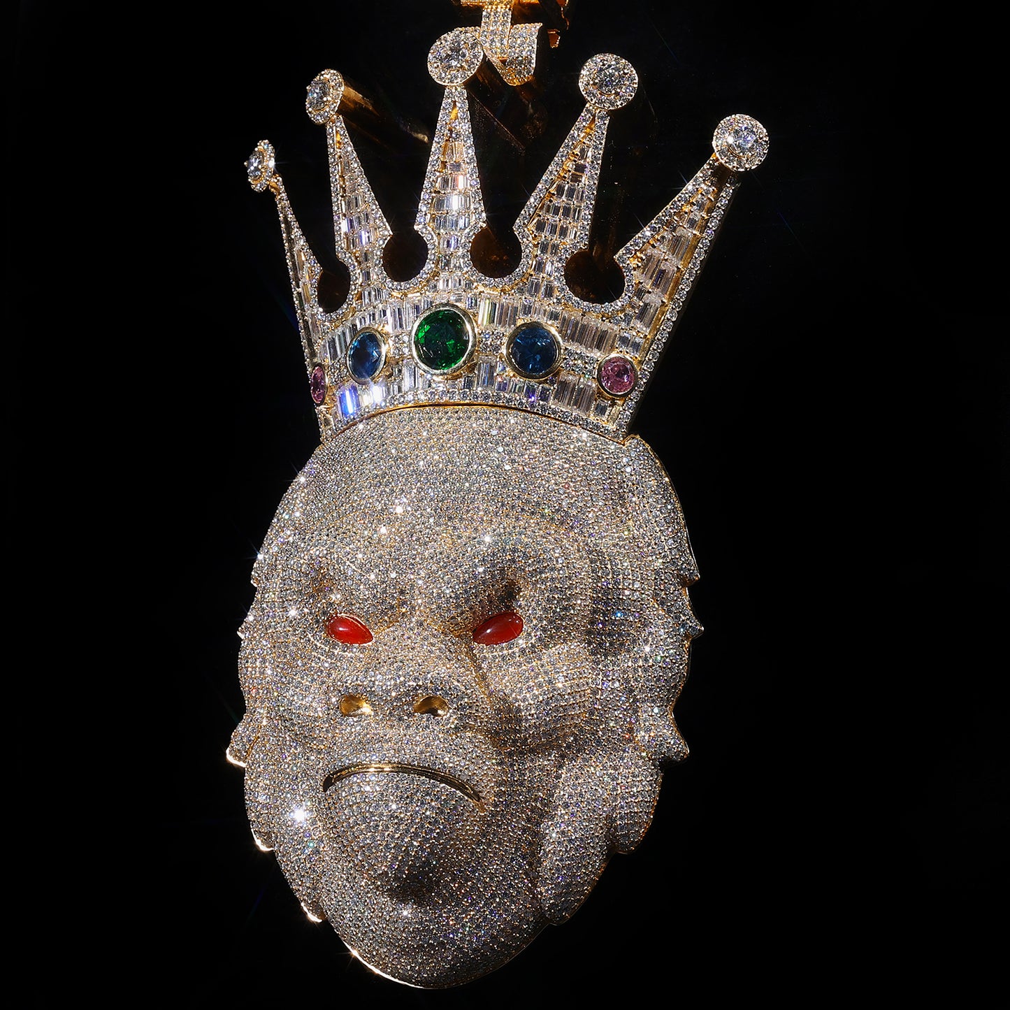 Iced Out Gorilla King Pendant & Cuban Link Chain | Hip Hop Bling