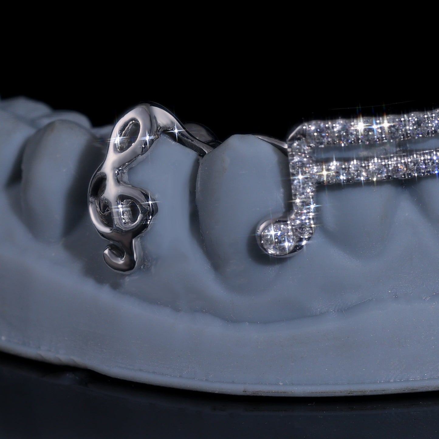 Iced Out Music Note Grillz Set | Custom Hip Hop Teeth