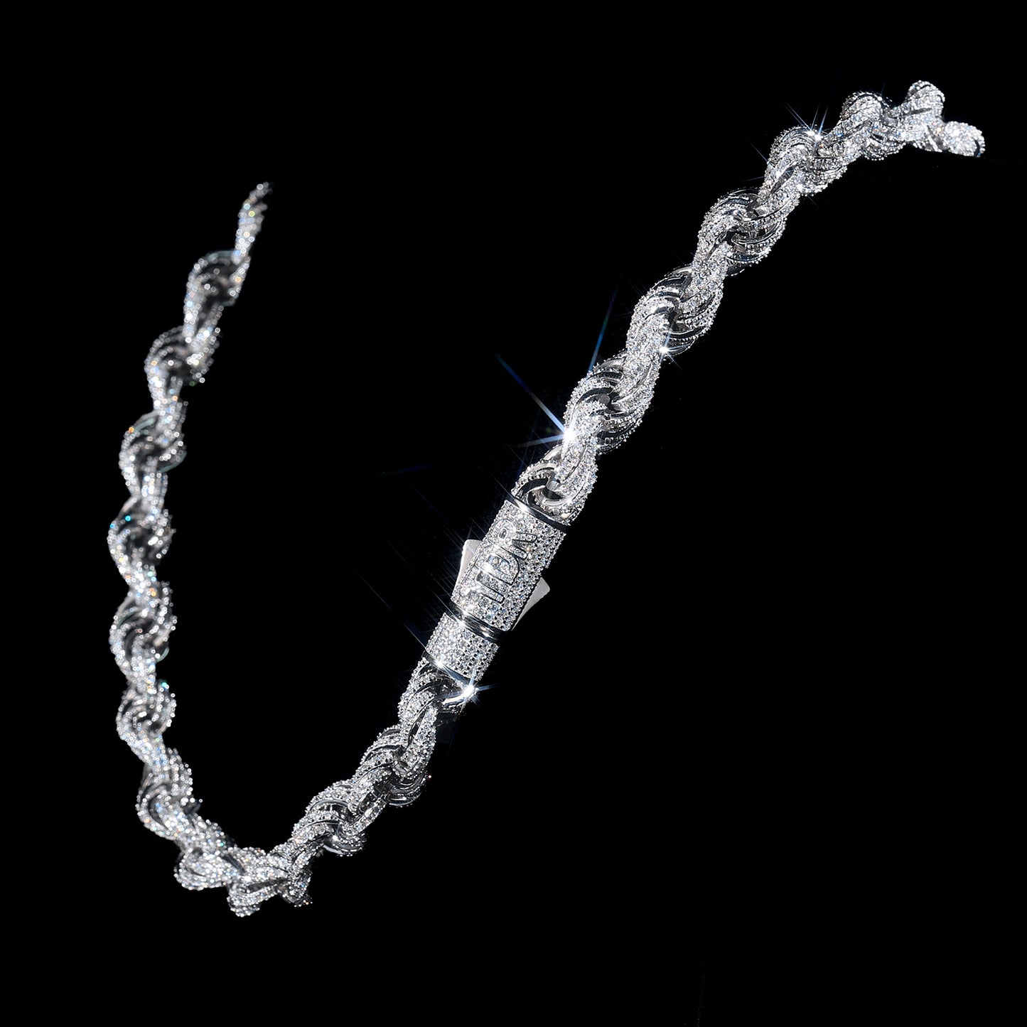 Dazzling Iced Out Rope Chain - Premium Hip Hop Bling