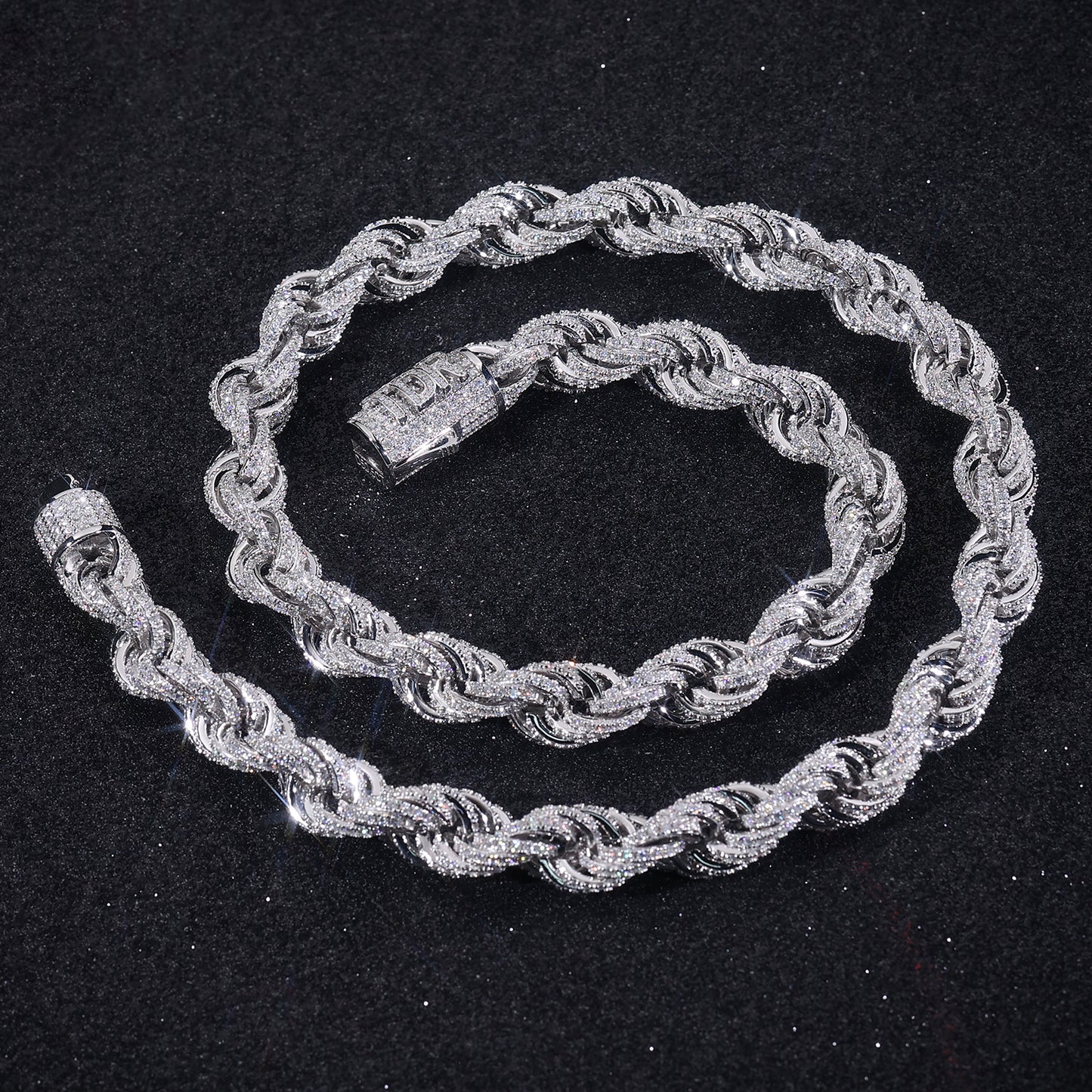Iced Out 10mm Rope Chain Men Necklace