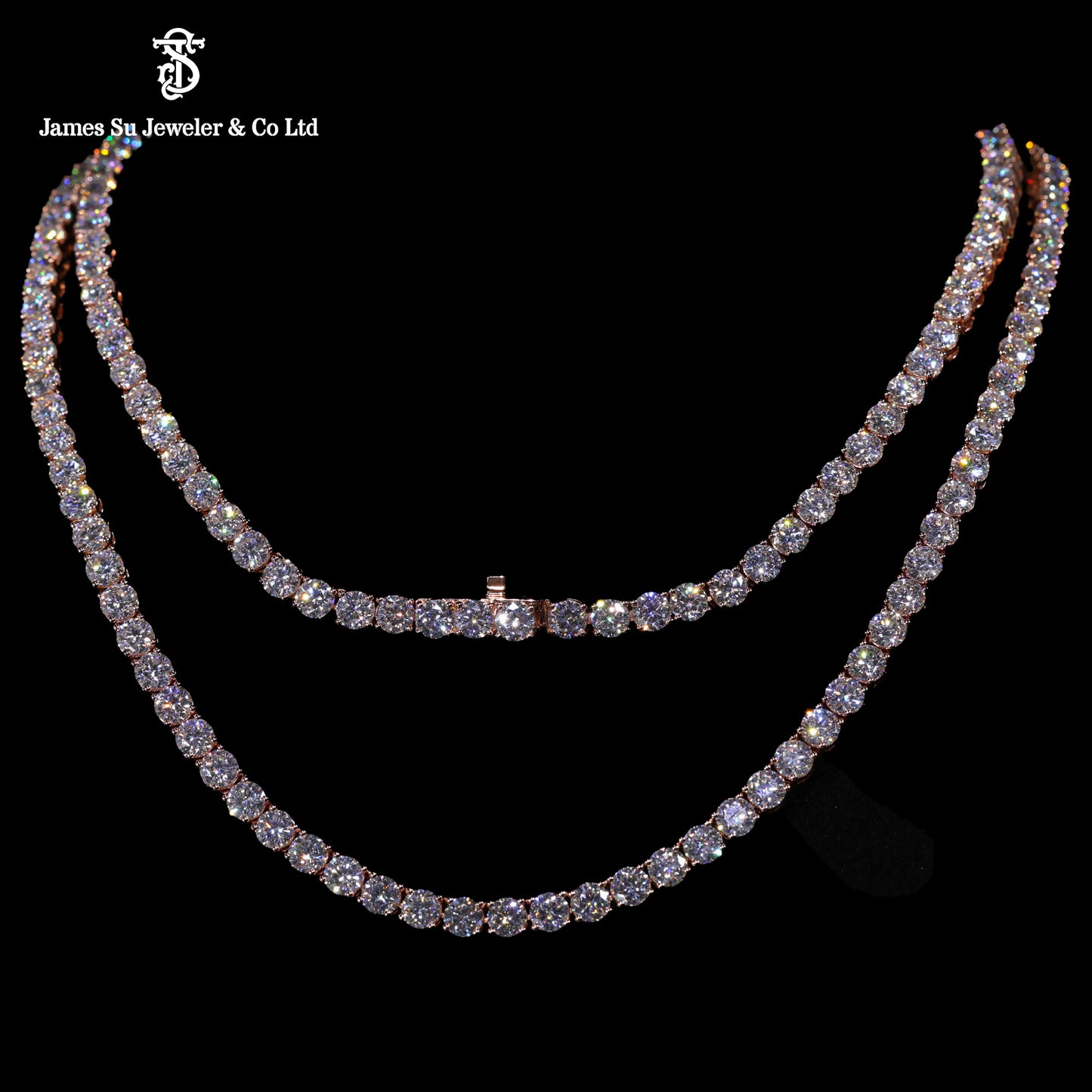 Iced Out Rose Gold Tennis Chain | Classic 4mm Diamond Link