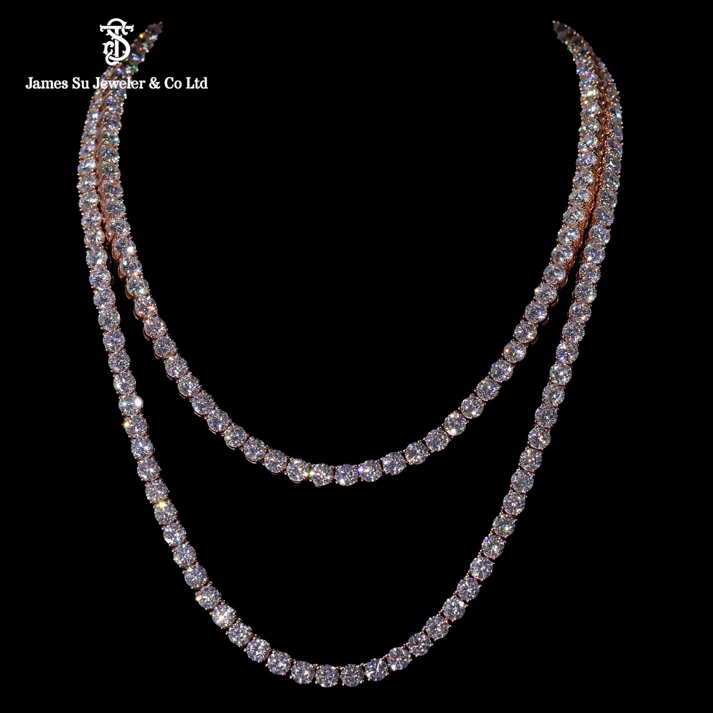 Iced Out Rose Gold Tennis Chain | Classic 4mm Diamond Link