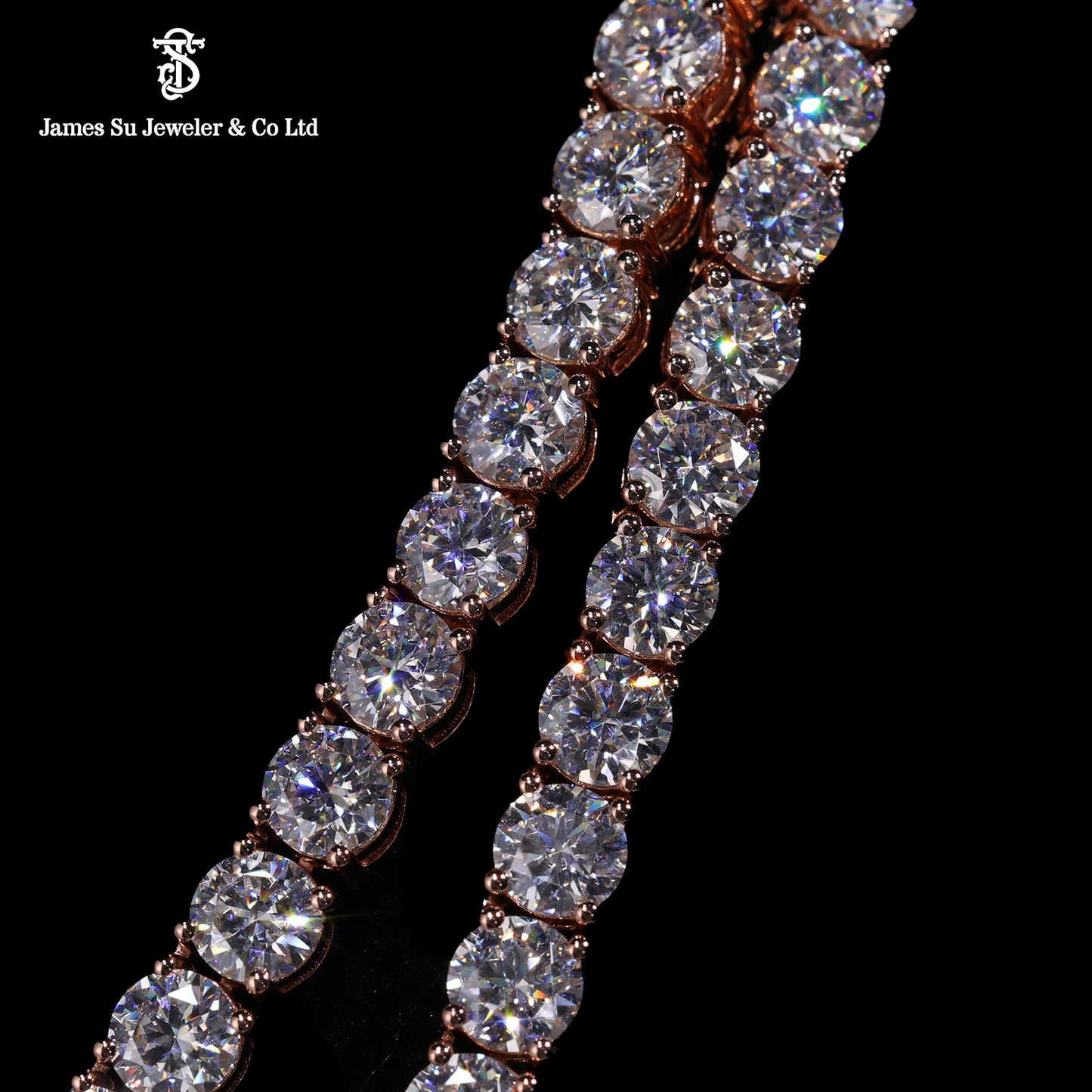 Iced Out Rose Gold Tennis Chain | Classic 4mm Diamond Link