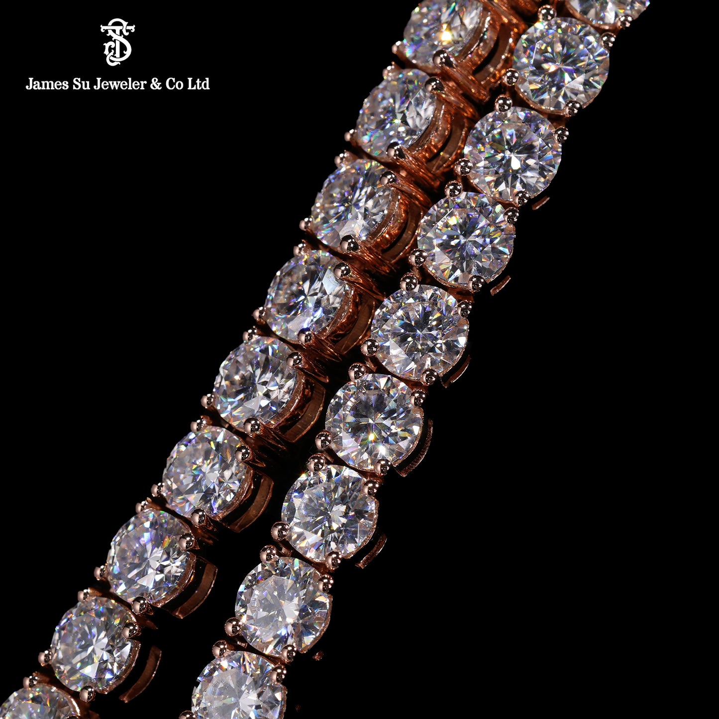 Iced Out Rose Gold Tennis Chain | Classic 4mm Diamond Link