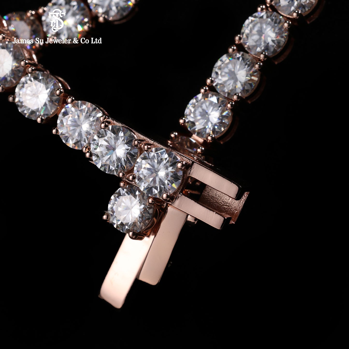 Iced Out Rose Gold Tennis Chain | Classic 4mm Diamond Link