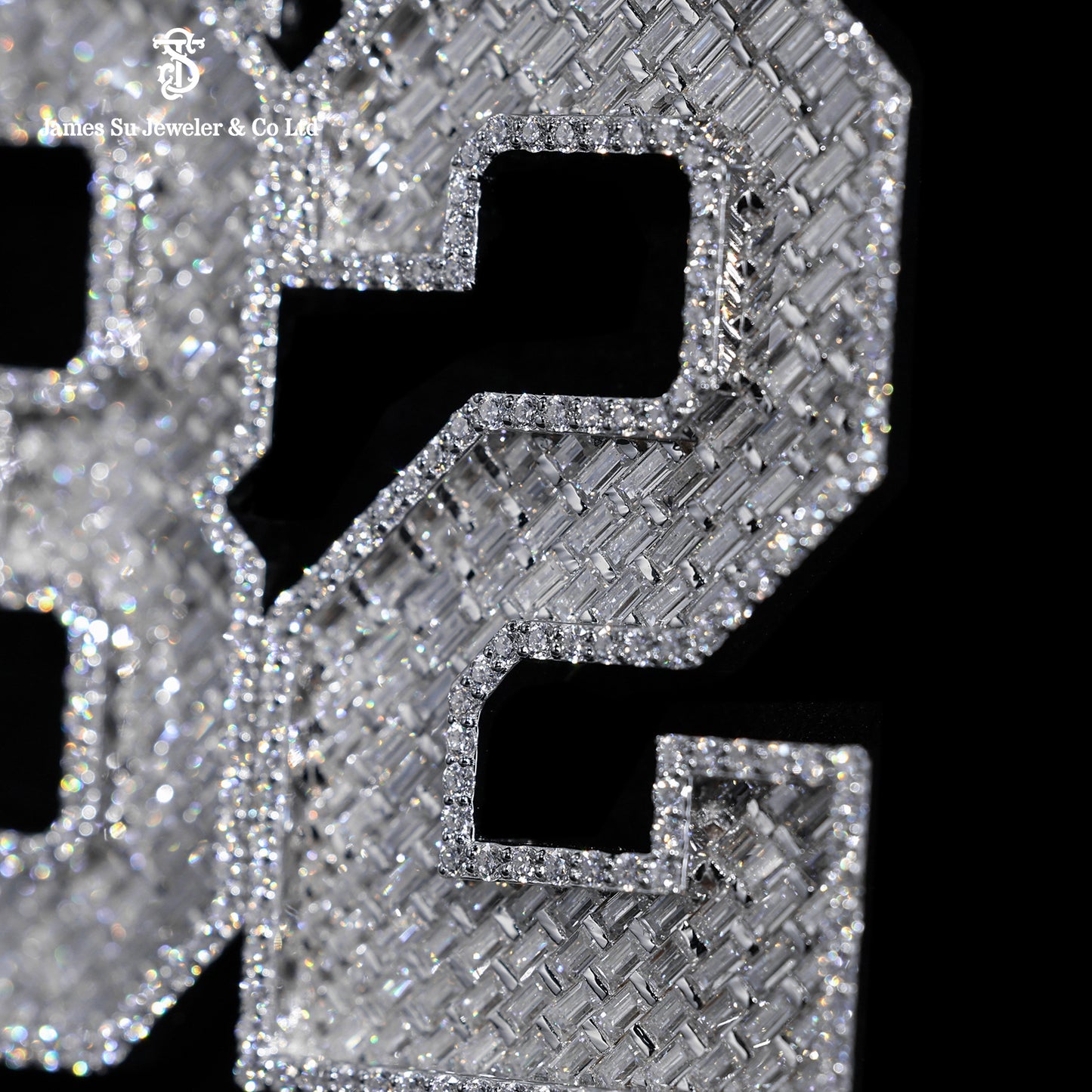 Iced Out Number 32 Pendant | Custom Baguette Rapper Jewelry