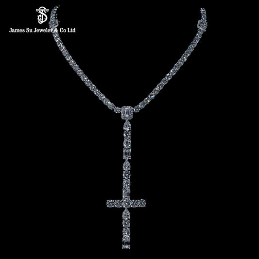 Iced Out Multi-Shape Diamond Cross | Luxury Hip Hop Pendant