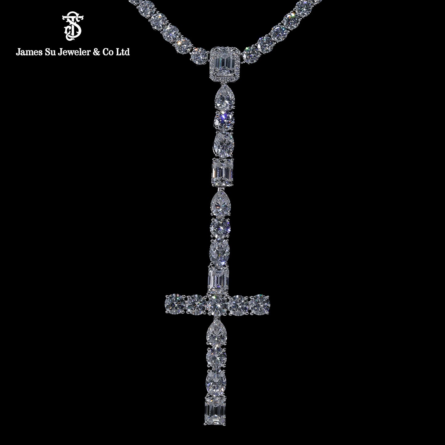 Iced Out Multi-Shape Diamond Cross | Luxury Hip Hop Pendant
