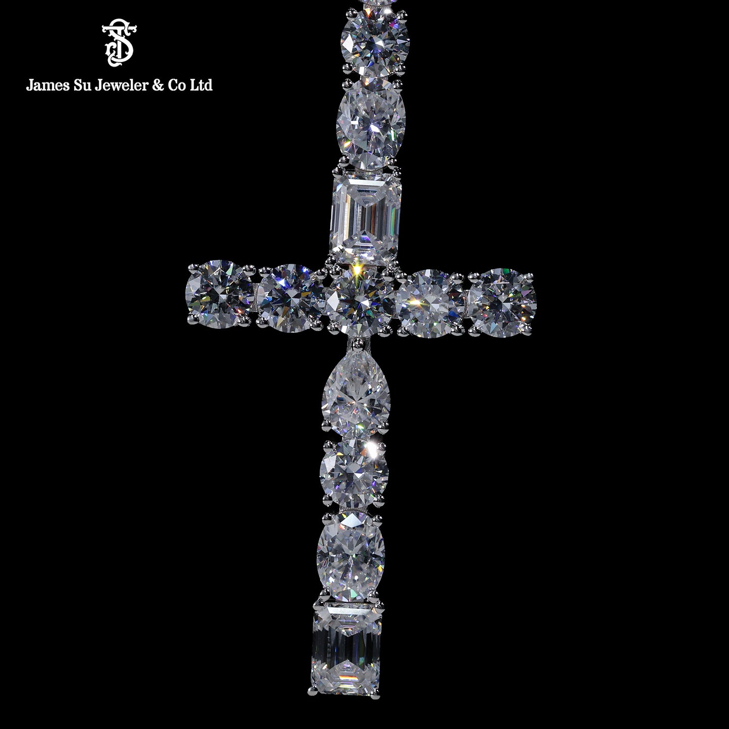 Iced Out Multi-Shape Diamond Cross | Luxury Hip Hop Pendant