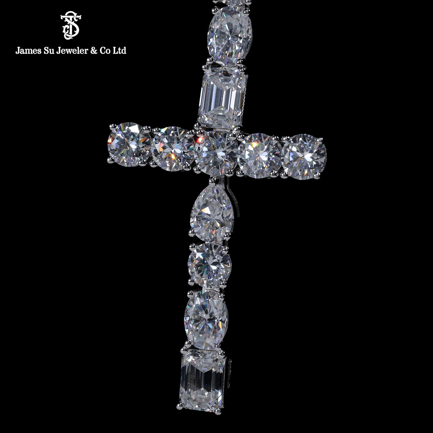 Iced Out Multi-Shape Diamond Cross | Luxury Hip Hop Pendant