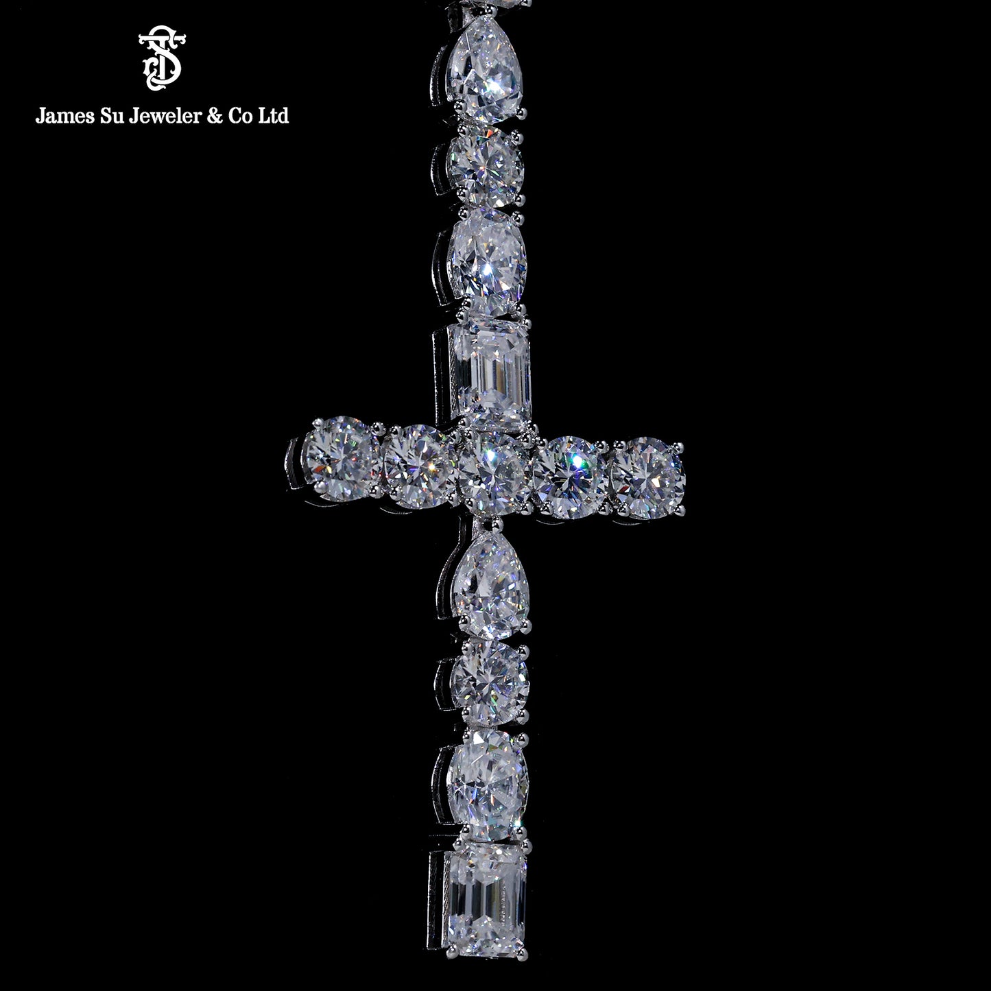 Iced Out Multi-Shape Diamond Cross | Luxury Hip Hop Pendant