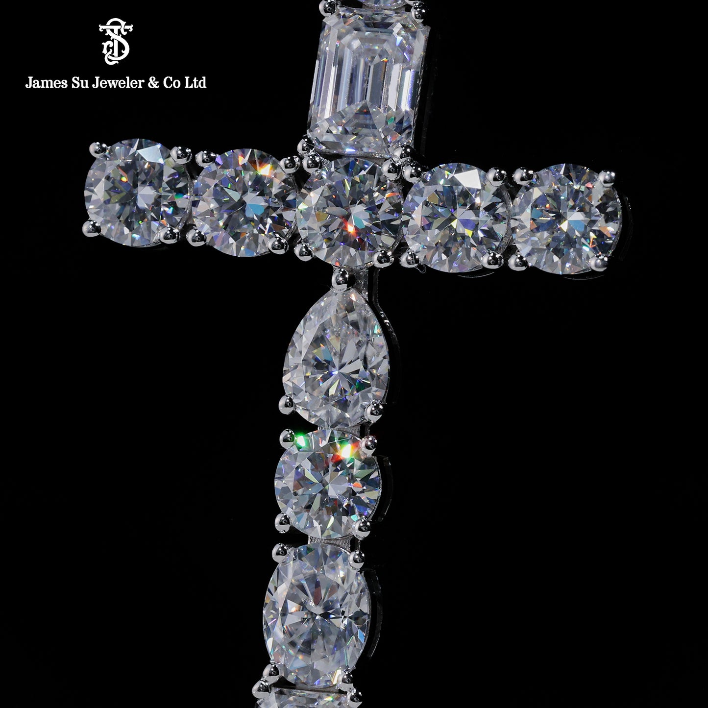 Iced Out Multi-Shape Diamond Cross | Luxury Hip Hop Pendant