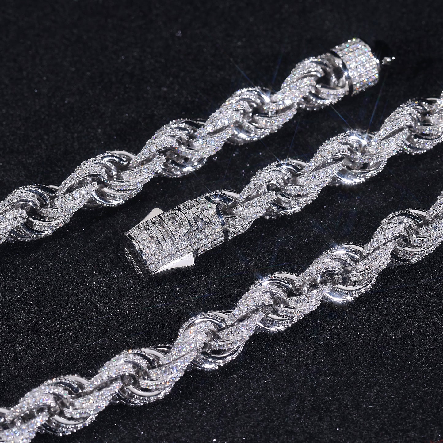 Dazzling Iced Out Rope Chain - Premium Hip Hop Bling