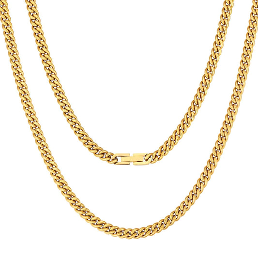 Wholesale Miami Cuban Link Chain Stainless Steel 5mm in 18k Gold Plated