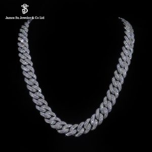 15mm Iced Out Cuban Chain Moissanite Diamond Chain