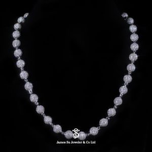 Iced Out Round Beads Chain — Luxury Hip Hop Necklace for Men