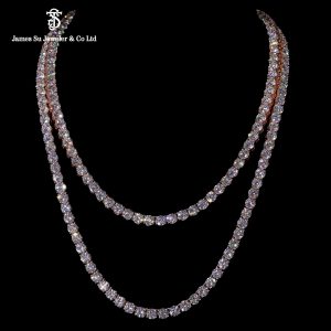 Iced Out Rose Gold Tennis Chain | Classic 4mm Diamond Link
