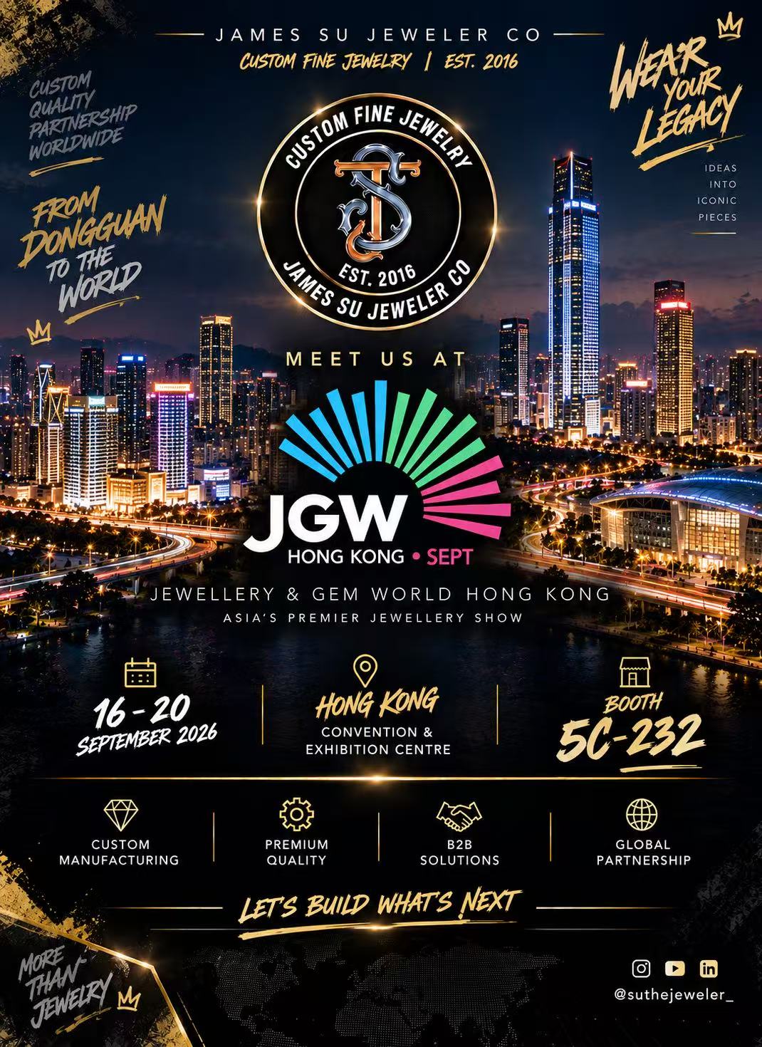Our JGW Hong Kong September 2026 invitation showing booth 5C-232